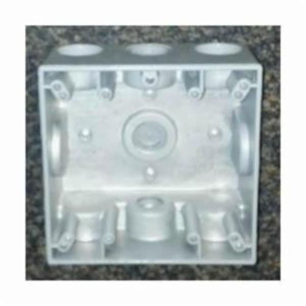Mulberry Electrical Box, 30.5 cu in, Outlet Box, 2 Gang, Aluminum, Square 30233
